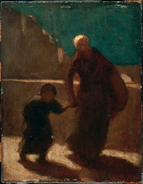 On a Bridge at Night, 1845, Honoré Daumier