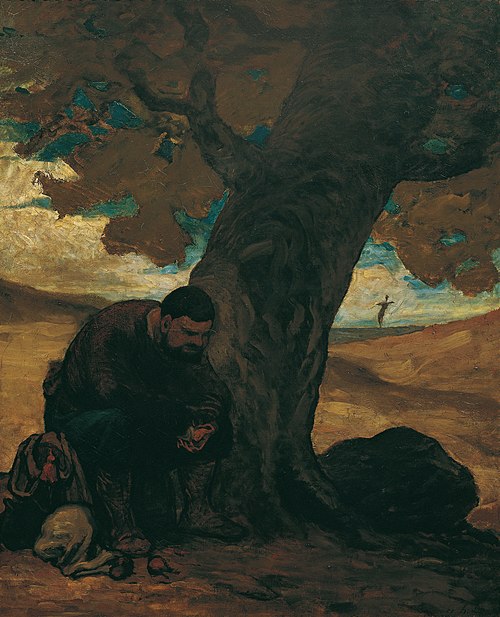 Sancho Pansa, unter einem Baum ausruhend, 1865, Honoré Daumier