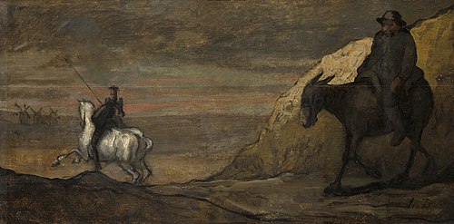 Don Quixote and the Windmills, 1850, Honoré Daumier