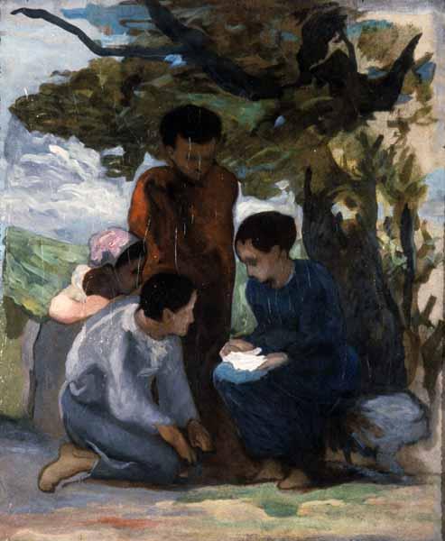 Children Under a Tree, , Honoré Daumier