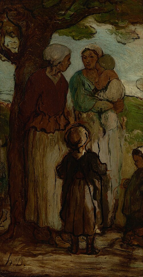Neighbourhood gossip, 1855, Honoré Daumier