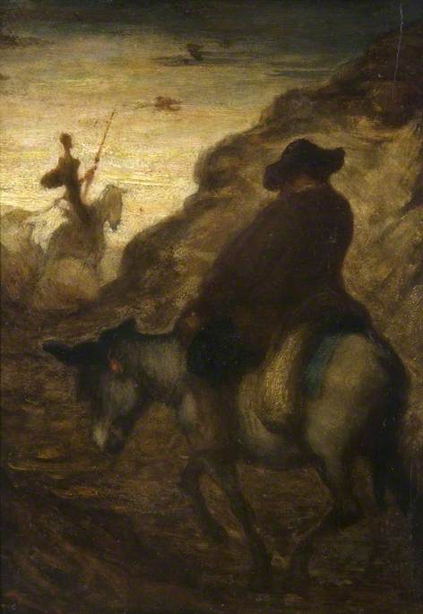 Don Quixote and Sancho Panza, 1864, Honoré Daumier