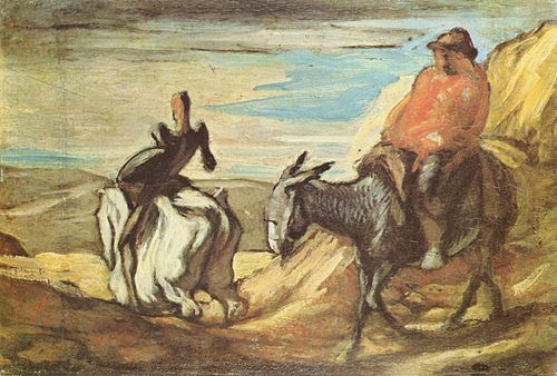 Don Quichotte et Sancho Panca dans les montagnes, 1866, Honoré Daumier