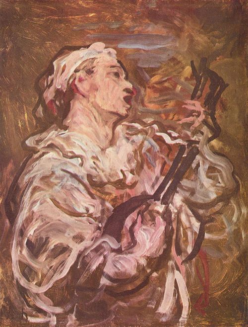 Pierrot joue de la mandoline, 1873, Honoré Daumier