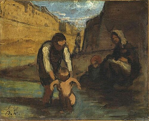 Le premier bain, , Honoré Daumier