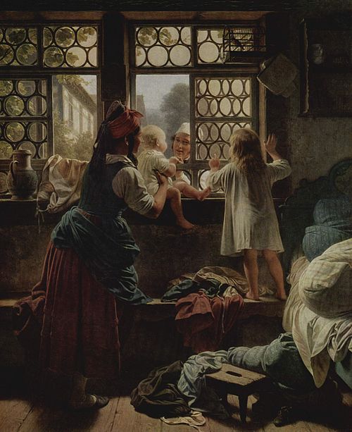 Scene by the Window, 1858, Eduard Meyerheim