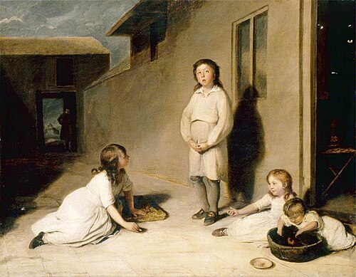 Girl Sketching a Portrait on the Ground, 1785, Richard Morton Paye