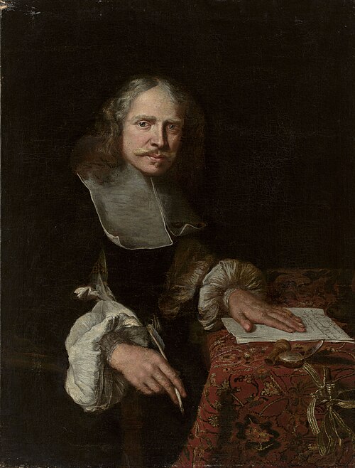 Portrait d'homme écrivant une lettre., 1660, Jacobus Levecq