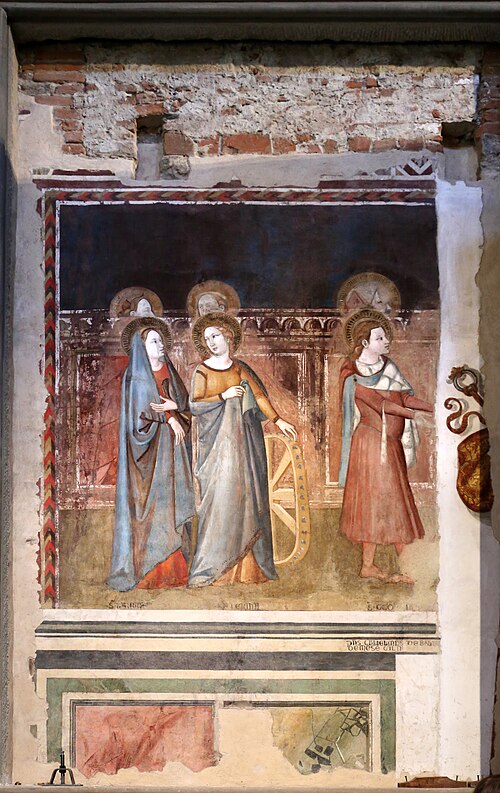 sante barbara e caterina d'alessandria, san giorgio, 1330, 
