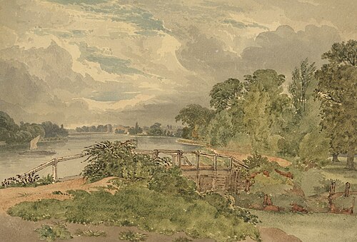 River Landscape with Lock in Foreground, , Joseph Powell
