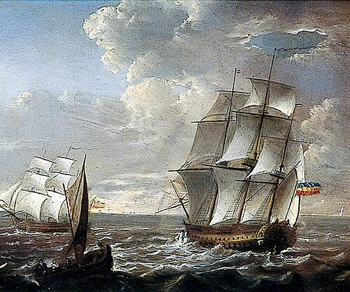 Dutch Man of War and Frigate, 1803, Joseph Powell