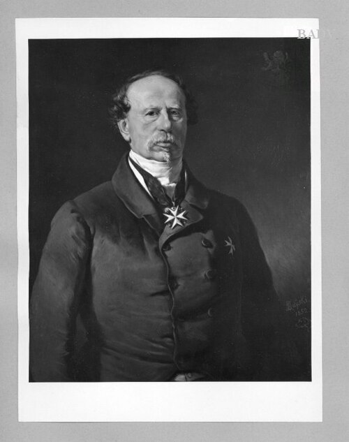 Portrait of Mr..Schönburg with meritè pourle, 1852, Ferdinand von Rayski