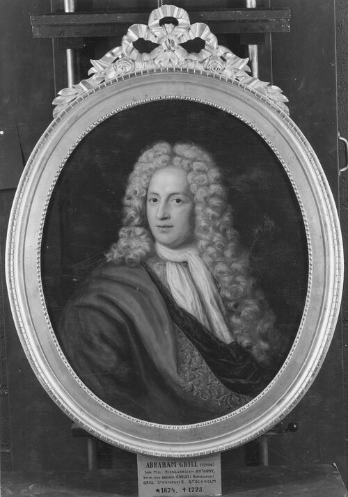 Abraham Grill (1674-1725), köpman, mecenat, gift med 1. Helena Wittmack, 2. Johanna Catharina Groen,, , Lucas von Breda