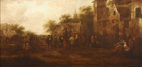 Meeting in Front of the Tavern, , Klaes Molenaer