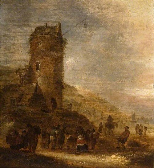 Landscape on the Coast with a Watchtower, , Klaes Molenaer