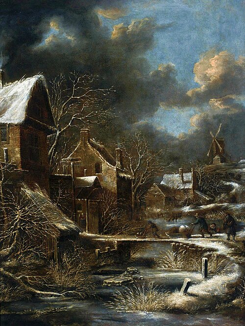 Paysage d'hiver., 1700, Klaes Molenaer
