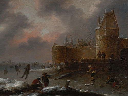 Winter Landscape with Skaters, 1660, Klaes Molenaer