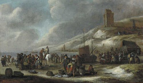 Strand with Fishermen, 1659, Klaes Molenaer