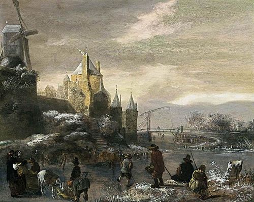 Winter Landscape with Skaters, 1664, Klaes Molenaer