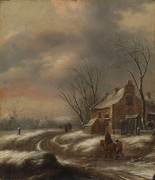 Dutch winter landscape, 1660, Klaes Molenaer
