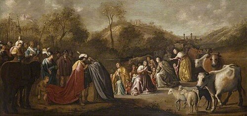 The Meeting of Jacob and Esau, , Gerrit Claesz. Bleker