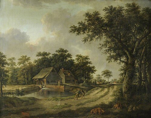 Wooded Landscape with a Watermill, 1757, Ebenezer Tull