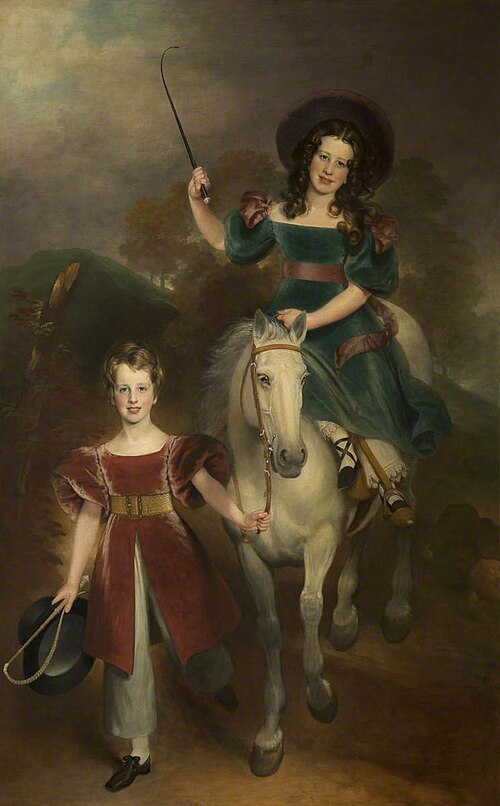 George Harry Grey, later 7th Earl of Stamford (1826-1883) and his Sister Lady Margaret Henrietta Mar, 1832, George Sanders