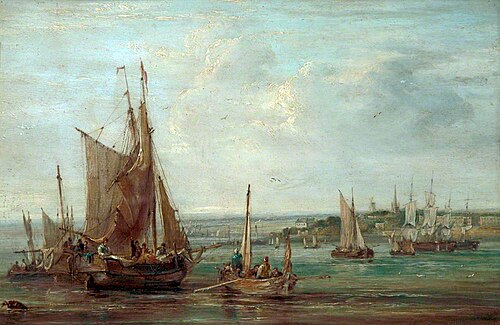 Fishing Boats on the Mersey, 1833, Samuel Williamson