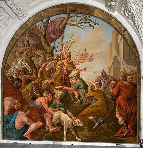 Roman spoils laid at the feet of Claudius Civilis, 1697, Giovanni Antonio de Groot