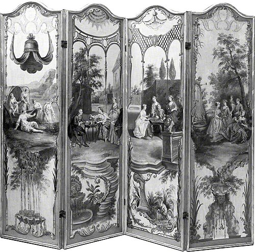 'Les quatre heures de jour' (folding screen), , Nicolas Lancret
