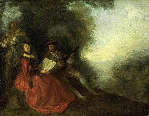 Music party in a landscape, , Nicolas Lancret