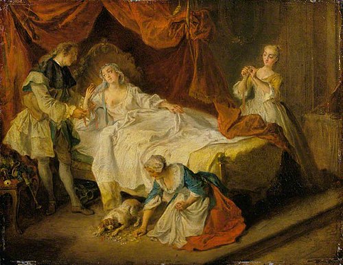 Le petit chien qui secoue de l'argent et des pierreries, 1737, Nicolas Lancret