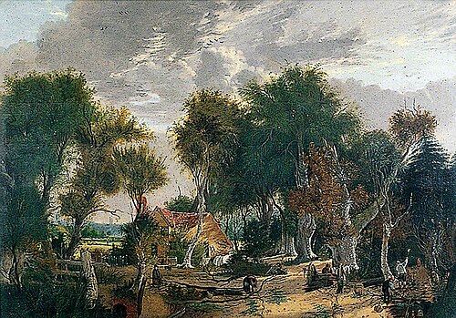 Scene in Crown Point Wood with Woodcutters, 1829, Alfred Stannard