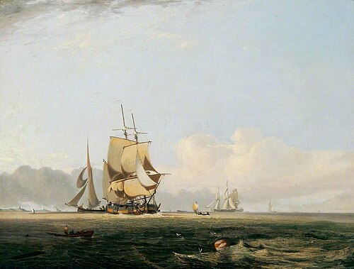 Vessels in Full Sail, 1838, Alfred Stannard