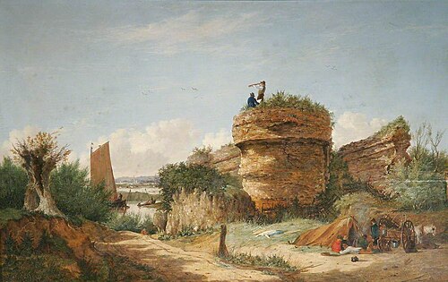 Burgh Castle near Yarmouth, Norfolk, 1845, Alfred Stannard
