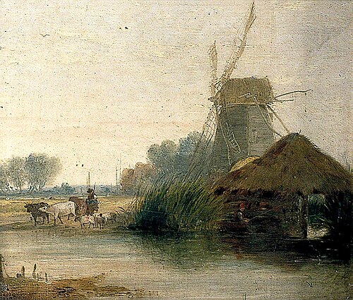 River Scene with Mill, 1855, Alfred Stannard