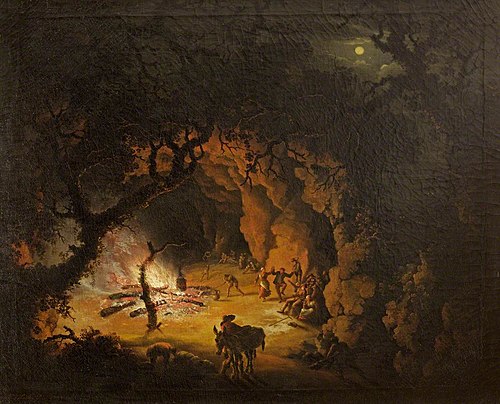 Campfire Scene by Moonlight, 1750, William Smith