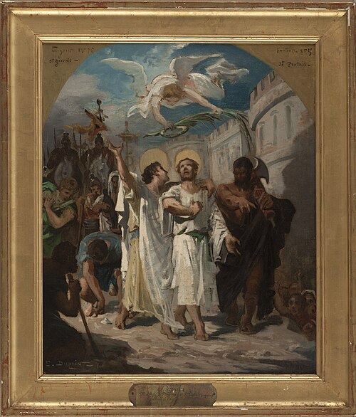 Esquisse pour l'église de Pierrefitte : Saint Gervais et Saint Protais conduits au martyre, 1876, Edmond-Louis Dupain