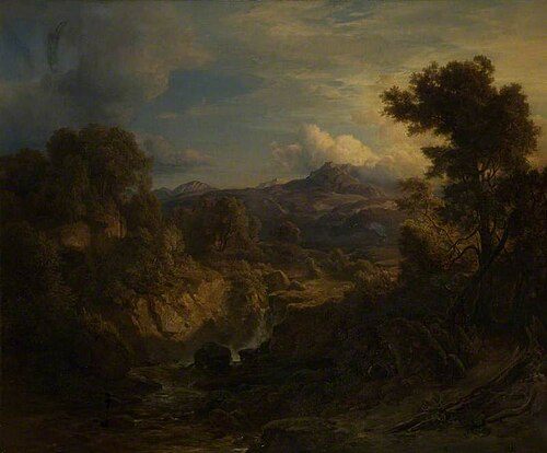 Landscape with Mountains and Waterfall, 1832, Christian Morgenstern