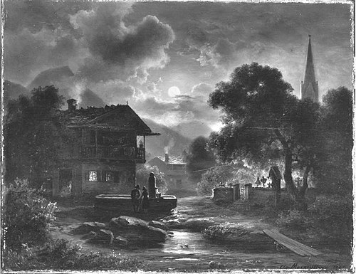 Mondnacht in Partenkirchen, 1864, Christian Morgenstern
