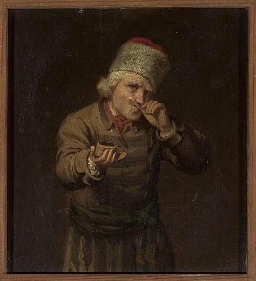 Peasant taking a pinch of snuff, 1857, Maximilian Anton Piotrowski