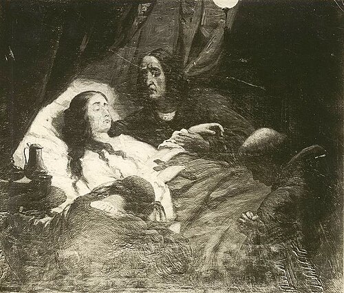 Jagiełło opłakuje śmierć Jadwigi, 1859, Maximilian Anton Piotrowski