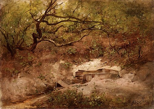 Apple-tree over stream., 1868, Maksymilian Gierymski