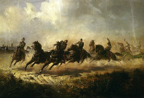 Charge de l'artillerie (Charge de l'artillerie à cheval russe)., 1866, Maksymilian Gierymski