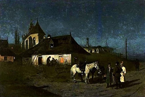 Les insurgés pendant la nuit., 1866, Maksymilian Gierymski