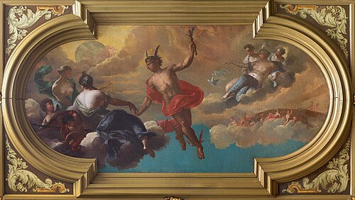Mythologische voorstelling met Mercurius, 1724, Mattheus Terwesten