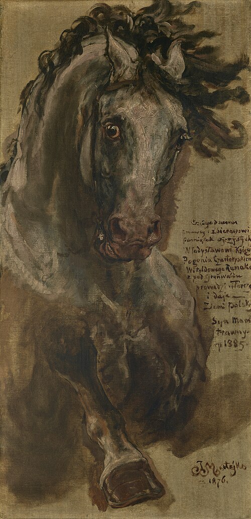Study for the Horse of Grand Duke of Lithuania Vytautas for the Painting "The Battle of Grunwald", 1876, Jan Matejko