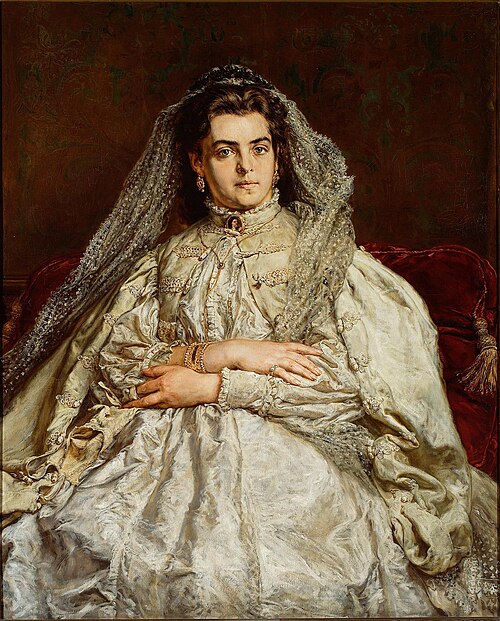 Portrait of Teodora Matejko (née Giebułtowska) in Her Wedding Dress, 1879, Jan Matejko