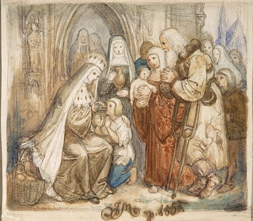 Saint Jadwiga among the Poor, 1855, Jan Matejko
