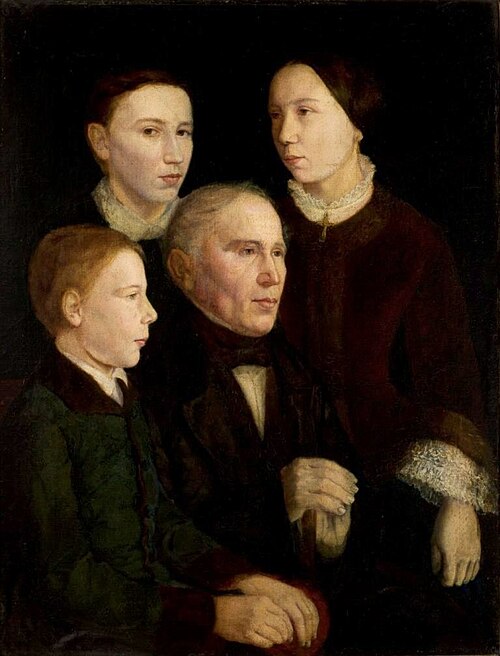 Portret Franciszka Matejki z trojgiem dzieci (od lewej: Kazimierz, Jan i Marianna), 1853, Jan Matejko